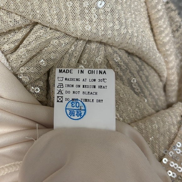 Women’s Champagne Sequin Knee-Length Party Dress - Picture 7 of 7